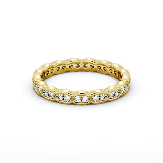 Faye Full Eternity Round Lab Diamond Rippled Edge Ring